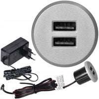ŁADOWARKA 2x USB WPUSZCZANA W BLAT 5V PRZEWÓD 1,8m