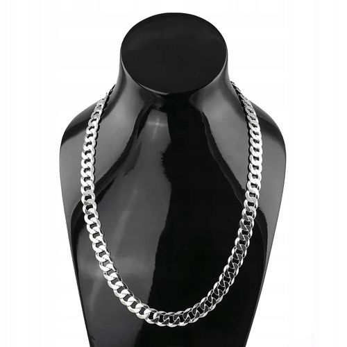 Łańcuszek SREBRO pr.925 Męski Srebrny 9mm GRUBY WŁOSKI Łańcuch Diamentowany na Arena.pl