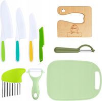 ZESTAW KUCHENNY DLA DZIECKA NAUKA GOTOWANIA RODZICEM BEZPIECZNE NOŻE DESKI