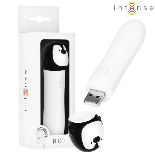 intense rico - kompaktowy wibrujący model pingwin usb, 8 trybow, biały na Arena.pl
