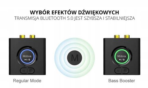 Odbiornik Audio Bluetooth 5.0 Jack 2 RCA Miilink 1Mii ML200 aptX Zasięg 50m na Arena.pl