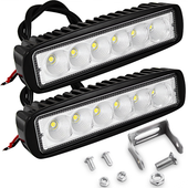 2x Lampa Robocza Halogen 6 LED 18W 12-24V IP67 Panel 155mm Homologacja