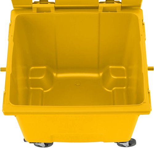 Kontener pojemnik na odpady śmieci komunalne PZH EN 840-2 DIN 1100L - żółty na Arena.pl