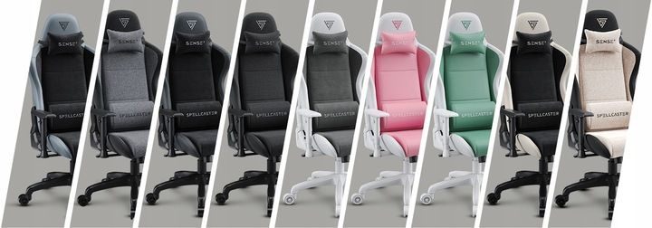 Fotel Gamingowy Materiałowy Obrotowy Biurowy Krzesło Gracza Kubełek Sense7 zdjęcie 6