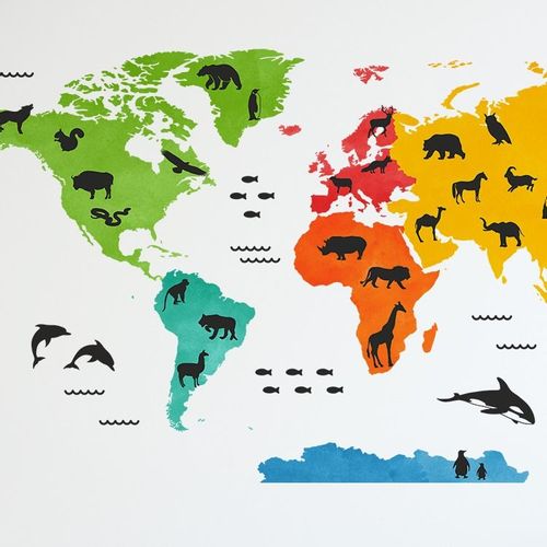 Naklejka Mapa Świata DK222 L na Arena.pl