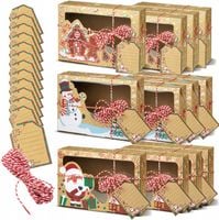 Zestaw swiateczny pudelek na prezenty Premium 12 sztuk + winetki EKO