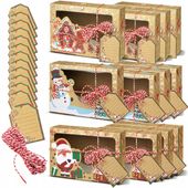 Zestaw swiateczny pudelek na prezenty Premium 12 sztuk + winetki EKO