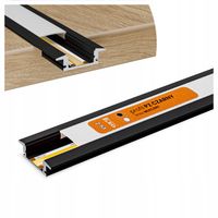 PROFIL aluminiowy do taśma LED czarny wpuszczany klosz 2M zestaw