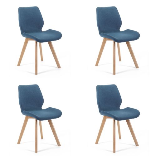 4x krzesło tapicerowane materiałowe SJ.0159 Granatowe na Arena.pl