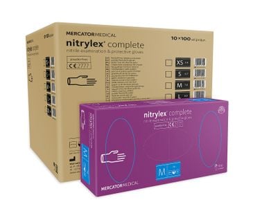 Rękawice nitrylowe nitrylex complete M karton 10 x 100 szt