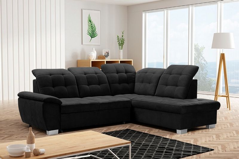 Nowoczesny Narożnik LOTTA - VENTE - NERO zdjęcie 1