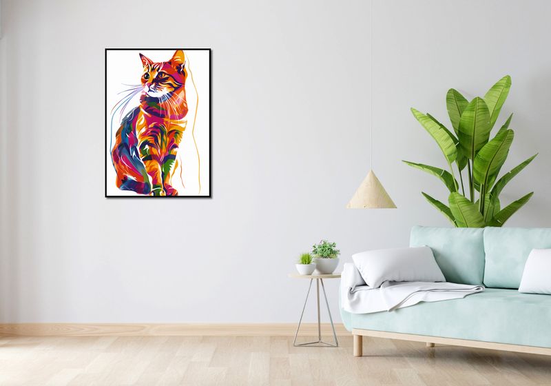 Plakat 64x90cm Nasycony Kot zdjęcie 4