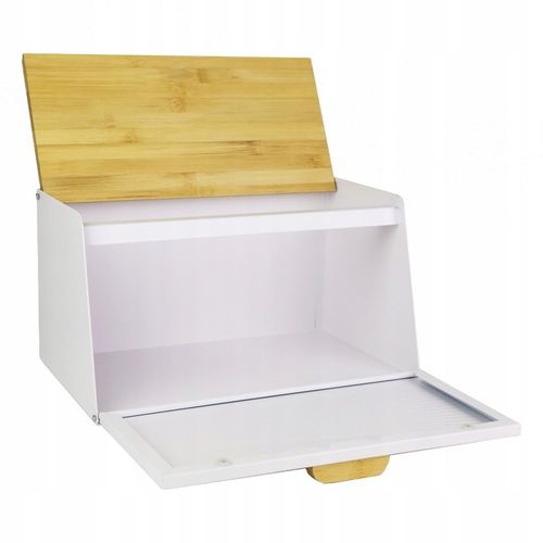 DUŻY CHLEBAK METALOWY Z DESKĄ POJEMNIK NA PIECZYWO CHLEB BIAŁY BAMBUSOWY na Arena.pl