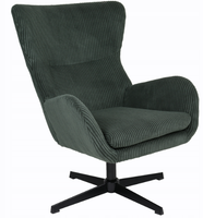 Fotel wypoczynkowy Martin zielony sztruks obrotowy wygodny do salonu