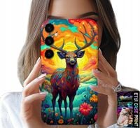 ETUI DO SAMSUNG GALAXY A04S - KOLOROWE WZORY JELEŃ ŁOŚ ZWIERZĘTA LEŚNE