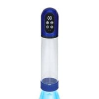 engage - automatic waterproof penis pump and masturbator - metallic blue