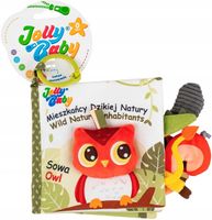 Jolly Baby Książeczka sensoryczna Mieszkańcy dzikiej natury ogonki PL ANG