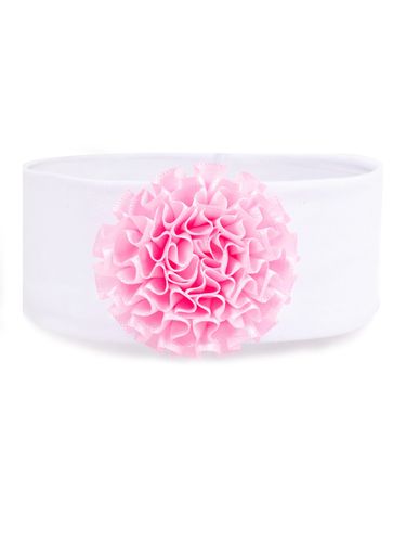 Opaska dziewczęca szeroka biała z różowym kwiatkiem 38-44 YOCLUB na Arena.pl