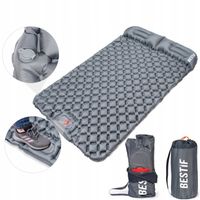 PODWÓJNY MATERAC TURYSTYCZNY TREKKINGOWY DMUCHANY MATA Z WBUDOWANĄ POMPKĄ