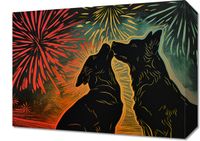 Obraz 40x30cm Psi Uścisk