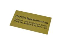 Odtworzenie, wykonanie tabliczki znamionowej na zamówienie kolor złoty