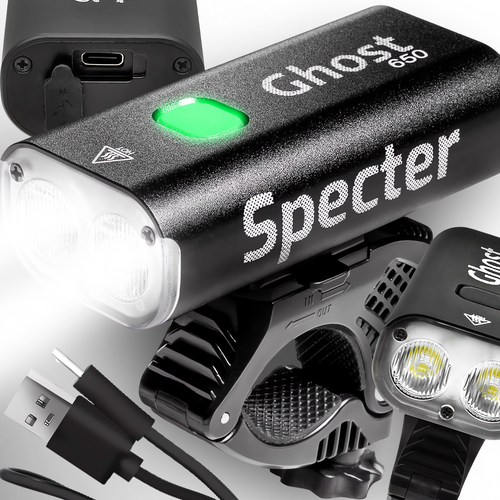 Lampka ROWEROWA SPECTER USB LED Ghost650 oświetlenie rowerowe latarka na Arena.pl