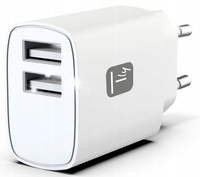 Ładowarka sieciowa Techly 2x USB 12W/2.4A 5V biała