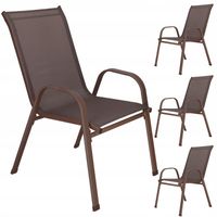 4szt. KRZESŁO OGRODOWE BALKONOWE FOTEL NA TARAS OGRÓD MOCNE BRĄZOWE ZESTAW