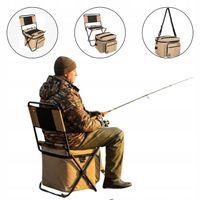 KRZESŁO TURYSTYCZNE 2W1 Z TORBĄ I OPARCIEM SKŁADANE PREZENT DLA