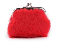 Portmonetka, bilonówka pluszowa czerwona