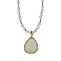 Naszyjnik z Kamieniem Księżycowym – ręcznie wykonany, srebro pozłacane 925