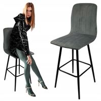 Hoker stołek barowy welurowy krzesło siedzisko kuchenne LOFT do domu baru
