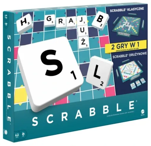 GRA SCRABBLE ORIGINAL 2 GRY W 1 wersja polska, najnowsze wydanie HXM53 na Arena.pl