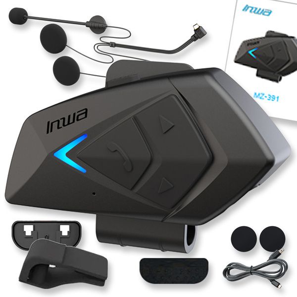 INTERKOM MOTOCYKLOWY BLUETOOTH DO KASKU PRO KASK SŁUCHAWKI NA MOTOCYKL BT INWA MZ-391 zdjęcie 1