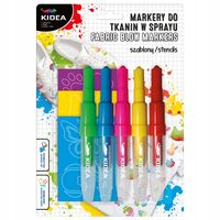 FLAMASTRY Z SZABLONAMI ZWIERZĄTKIDEA 5 SZTUK