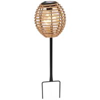 LAMPA SOLARNA KULA RATTAN BRĄZOWA 15x52CM
