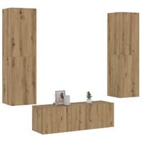 Wiszące szafki telewizyjne, 3 szt., dąb artisan