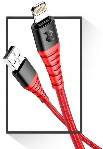 ROCK MFI LIGHTNING CABLE 100CM RED na Arena.pl
