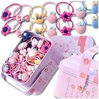 Zestaw Gumek Do Włosów 40szt Dziecka Dziewczynki Box Elastyczne