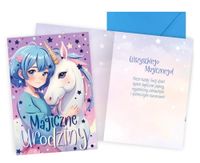 Karnet Urodziny (anime, dziewczęce, jednorożec)