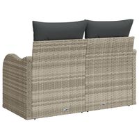 Sofa ogrodowa 2-osobowa  z poduszkami Jasnoszary Rattan
