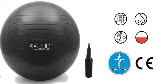 piłka gimnastyczna dmuchana 65 cm - czarny na Arena.pl