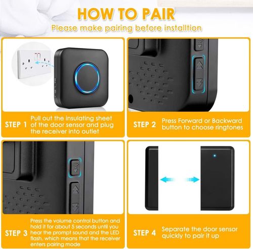 Czujnik ruchu bezprzewodowy do drzwi okien czarny na Arena.pl