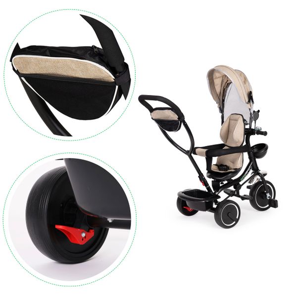 Rowerek trójkołowy obracane siedzisko Beżowy zdjęcie 5