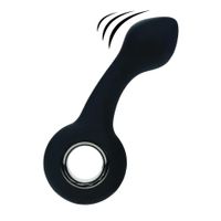Vibrating Bulb Silicone Prostate Massager With Loop - Black