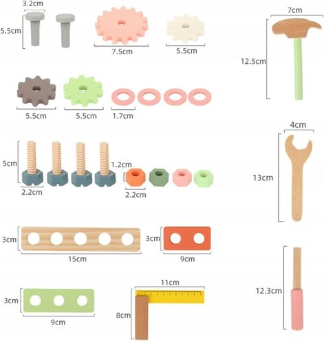 DREWNIANY Warsztat DLA CHŁOPCA Majsterkowicz budowniczy ZESTAW (W072) na Arena.pl