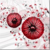 50CM 50CM OBRAZ CZERWONY DMUCHAWCE 4 DRUK PŁÓTNO