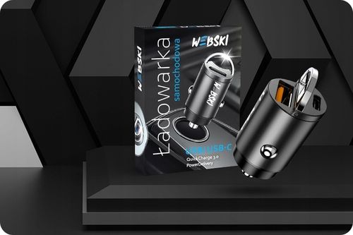 ŁADOWARKA SAMOCHDOWA DO TELEFONU 4xUSB A QC3.0 / USB C 20W KABEL 3W1 60W na Arena.pl