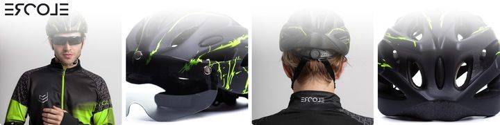 KASK ROWEROWY Z OKULARAMI LEKKI REGULOWANY ERCOLE zdjęcie 5