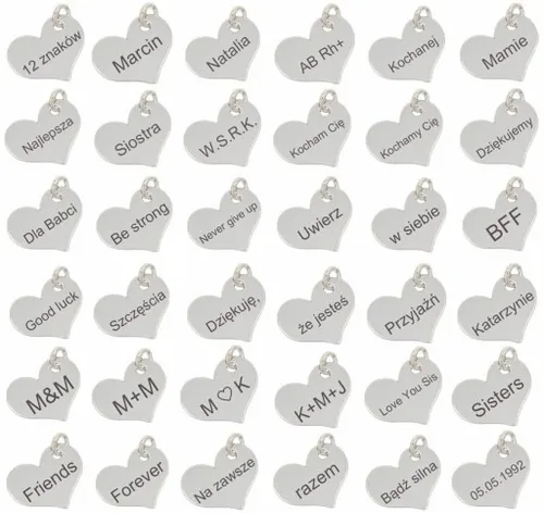 SREBRNA BRANSOLETKA DAMSKA celebrytka SERCE NA PREZENT DLA NIEJ + GRAWER na Arena.pl